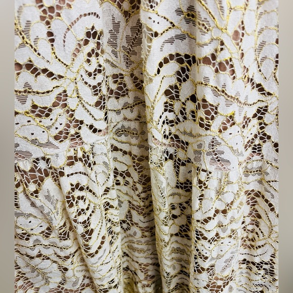 Dress the Population Melina Lace Gold & Ivory Maxi Dress - Picture 10 of 14